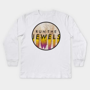 Run the Jewels - VINTAGE YELLOW CIRCLE Kids Long Sleeve T-Shirt